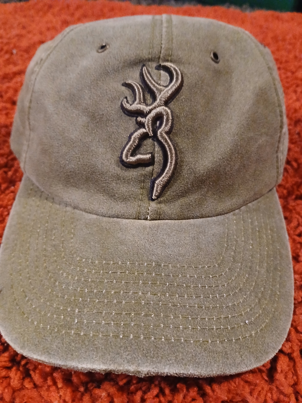 Browning Olive Green Suede Deer Head Cap